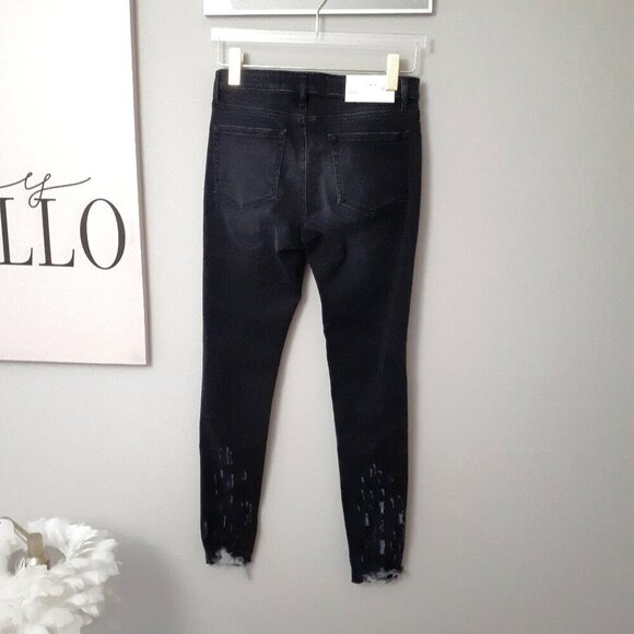 NWOT IRO black faded wash skinny low rise distressed denim jeans, 28 - Picture 6 of 9